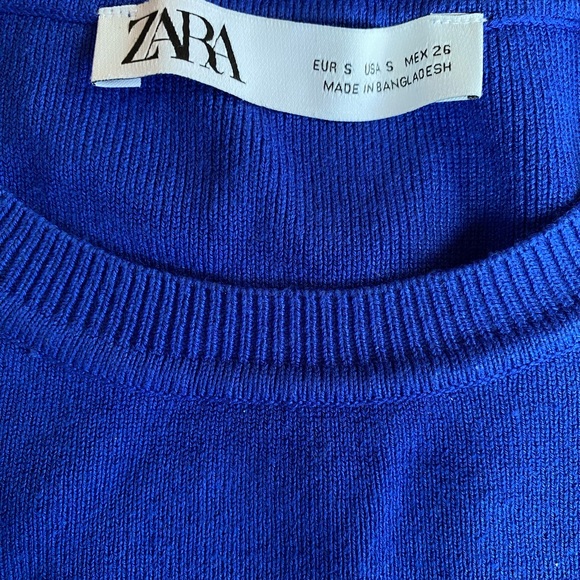 Zara cropped cobalt Blue sweater Size S - Picture 2 of 3